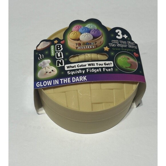 Squishy Bun Other - Glow in the Dark Squishy Bun Mystery Dumpling Fidget Toy with Steamer Case NWT
